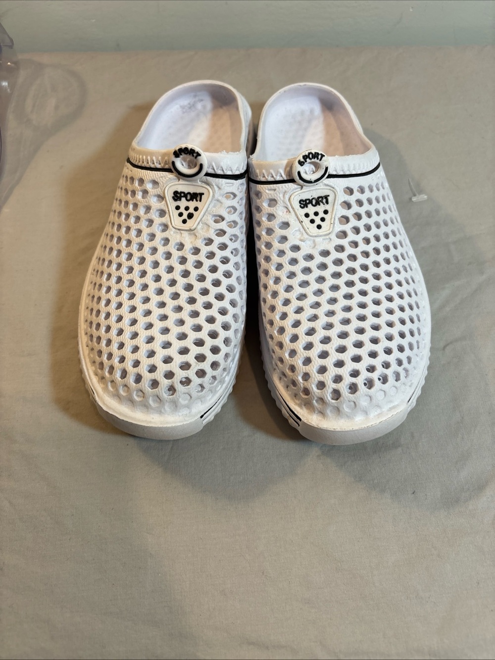 White Sport Mesh Clog Shoes. Size 41